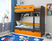Кровать двухъярусная "Юниор 5" Бодего/Оранжевый