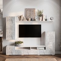 Гостиная Диаманд белый - цемент светлый от магазина Стиль+