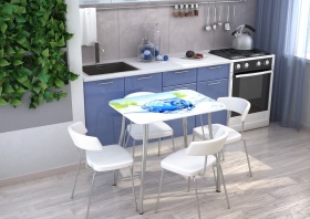 Кухонный стол "Стендмебель" с фотопечатью Лёд