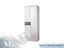 Шкаф 2-х створчатый Кимберли ШК-27 ясень белый - белый глянец от магазина Стиль+